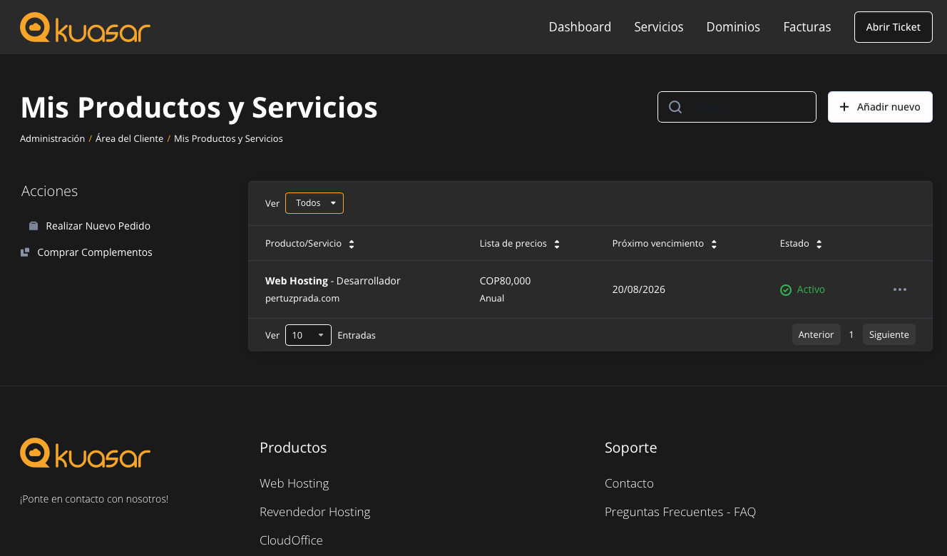 CloudHosting Screenshot